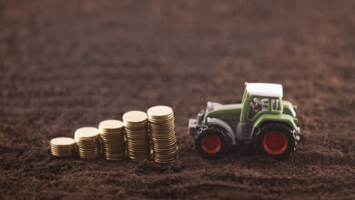 Modell von Traktor und Münzen © sqback iStock Getty Images Plus