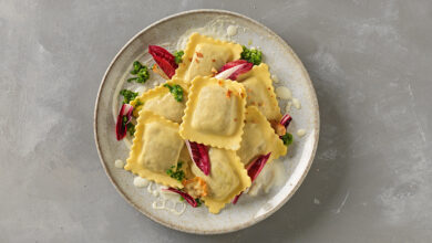 Raviolo Brasato Topinambur Radicchio © MojoVerde