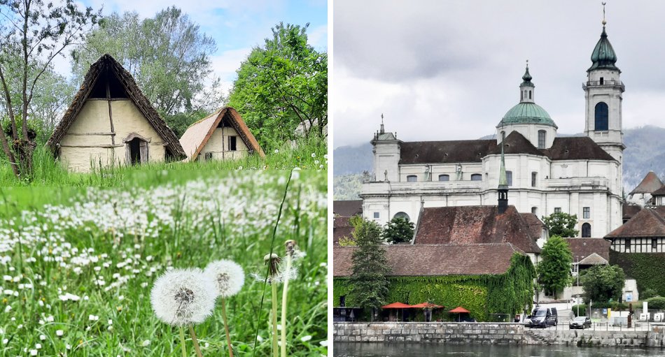Pfahlbaudorf Village Lacustre de Gletterens und die St. Ursenkathedrale in Solothurn