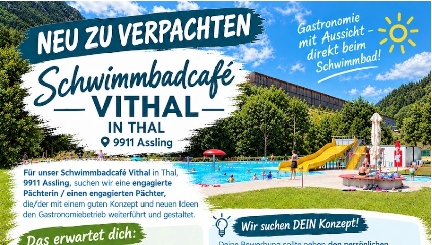 GastronomIn gesucht: Schwimmbadcafé in Osttirol wird verpachtet